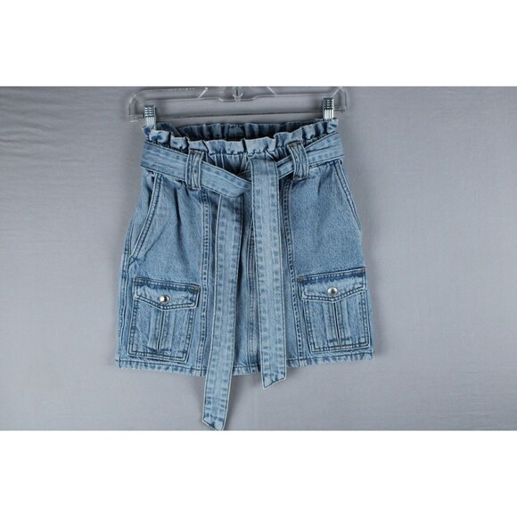 Blank NYC Dresses & Skirts - Blank NYC Denim Skirt Size XS Elastic Waistband Waist Tie Belt Summer Casual